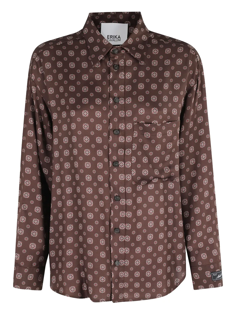 Erika Cavallini Overhemd met geometrische print Bruin
