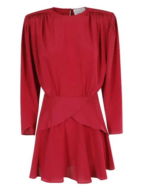 Erika Cavallini  gathered-shoulder tiered-skirt mini dress