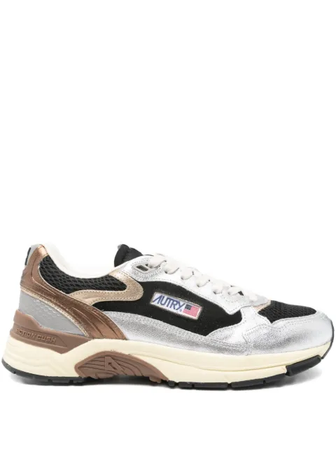Autry Hyperway metallic leather mesh sneakers