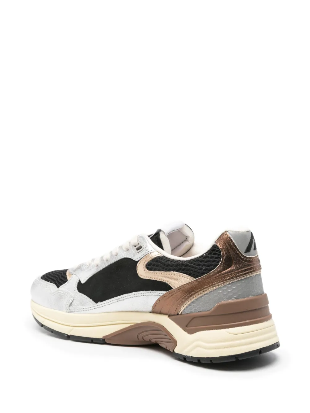 Autry Hyperway metallic leather mesh sneakers Black