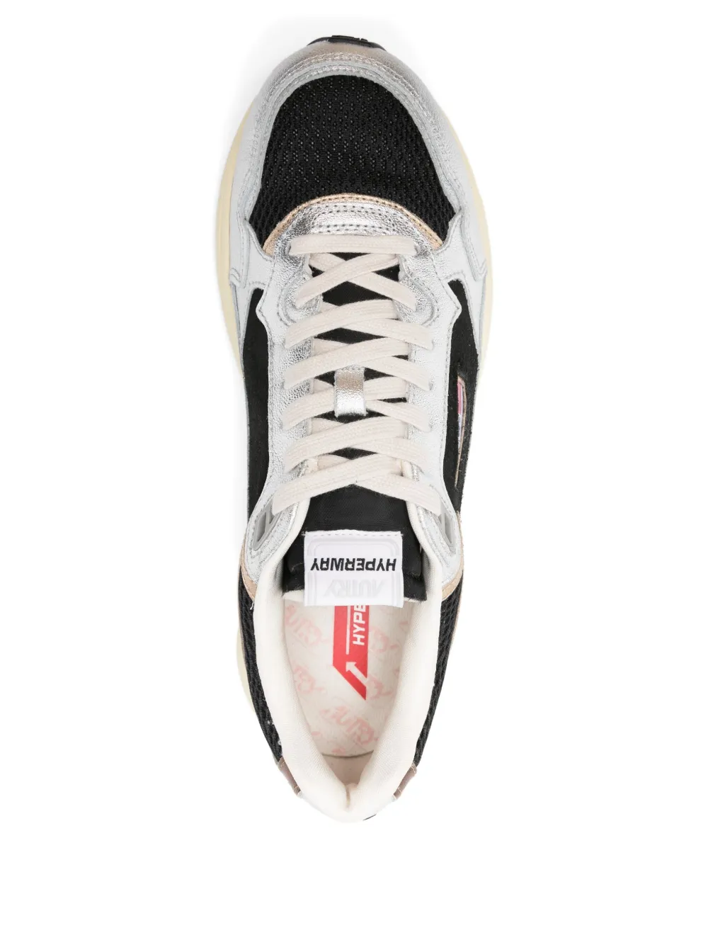 Autry Hyperway metallic leather mesh sneakers Black