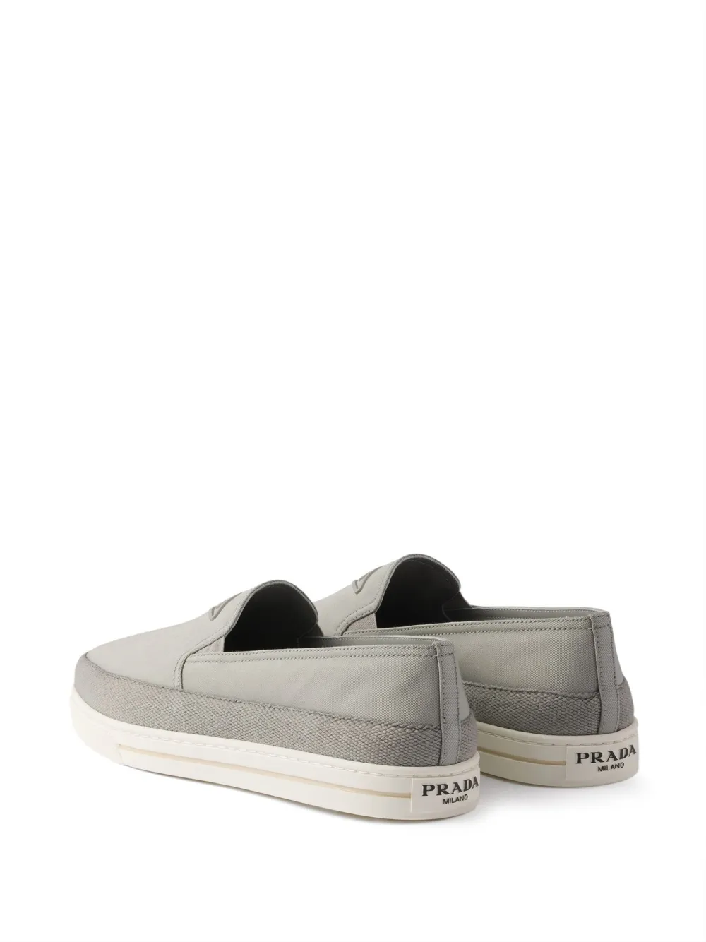 Prada embossed-logo slip-on Grey