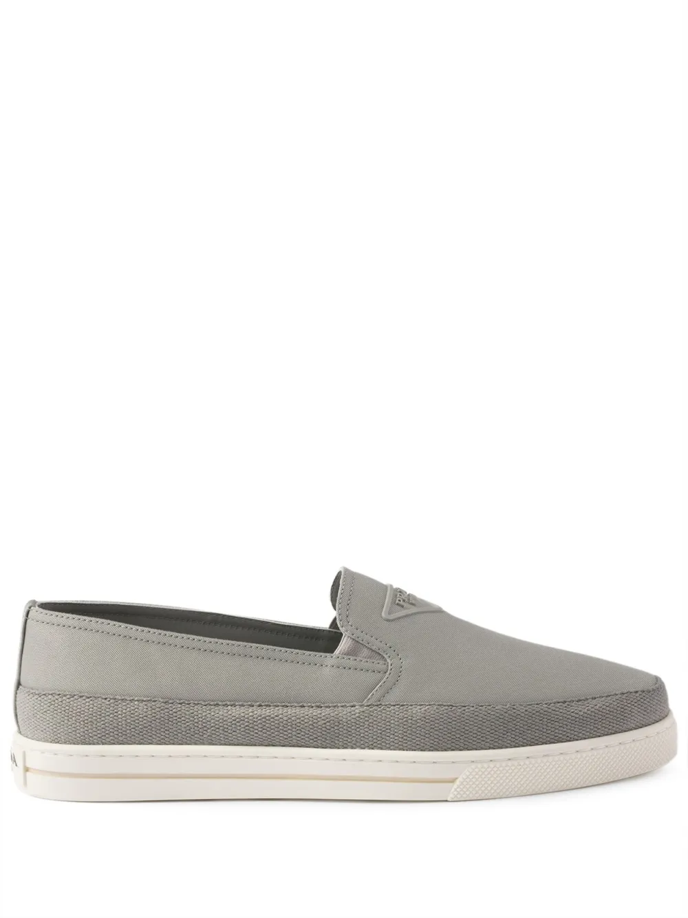 Prada embossed-logo slip-on Grey