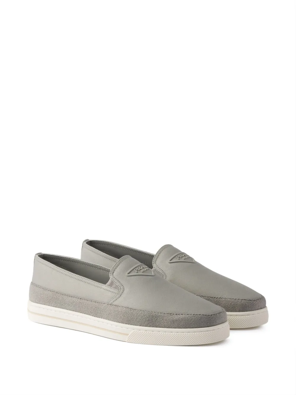 Prada embossed-logo slip-on Grey