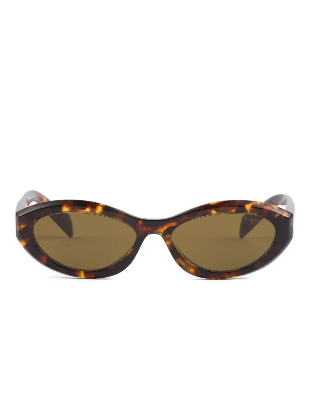Prada Symbole Oval-frame Tortoiseshell Sunglasses