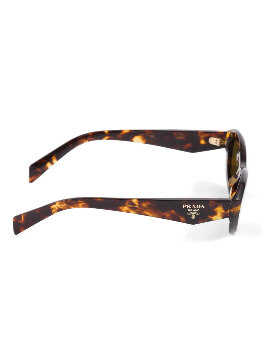 Prada Symbole Oval-frame Tortoiseshell Sunglasses