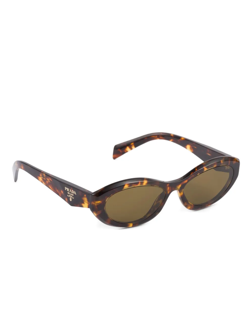 Prada Symbole Oval-frame Tortoiseshell Sunglasses