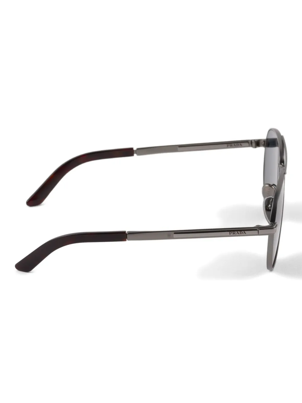Prada Eyewear Zonnebril met metalen montuur Zilver