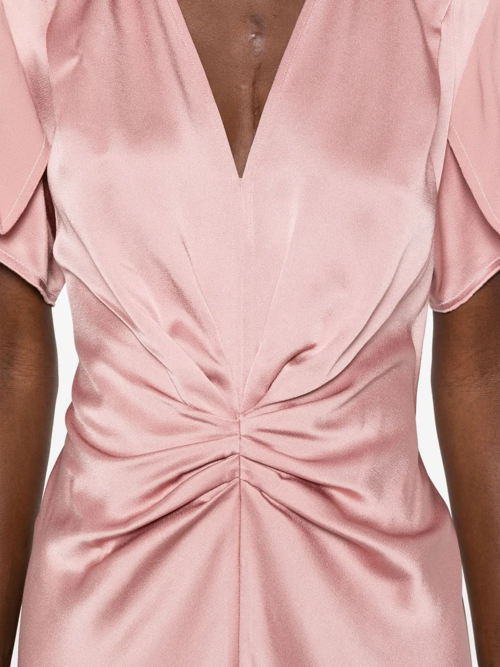 Victoria Beckham Midi-jurk met V-hals Roze