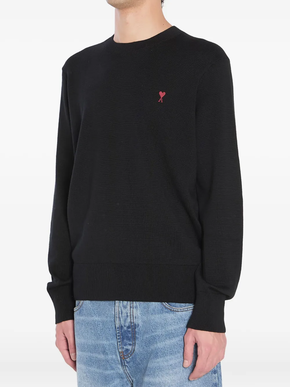 AMI Paris Ami de Coeur crew-neck embroidered sweater | Knitted Sweaters | Image 2