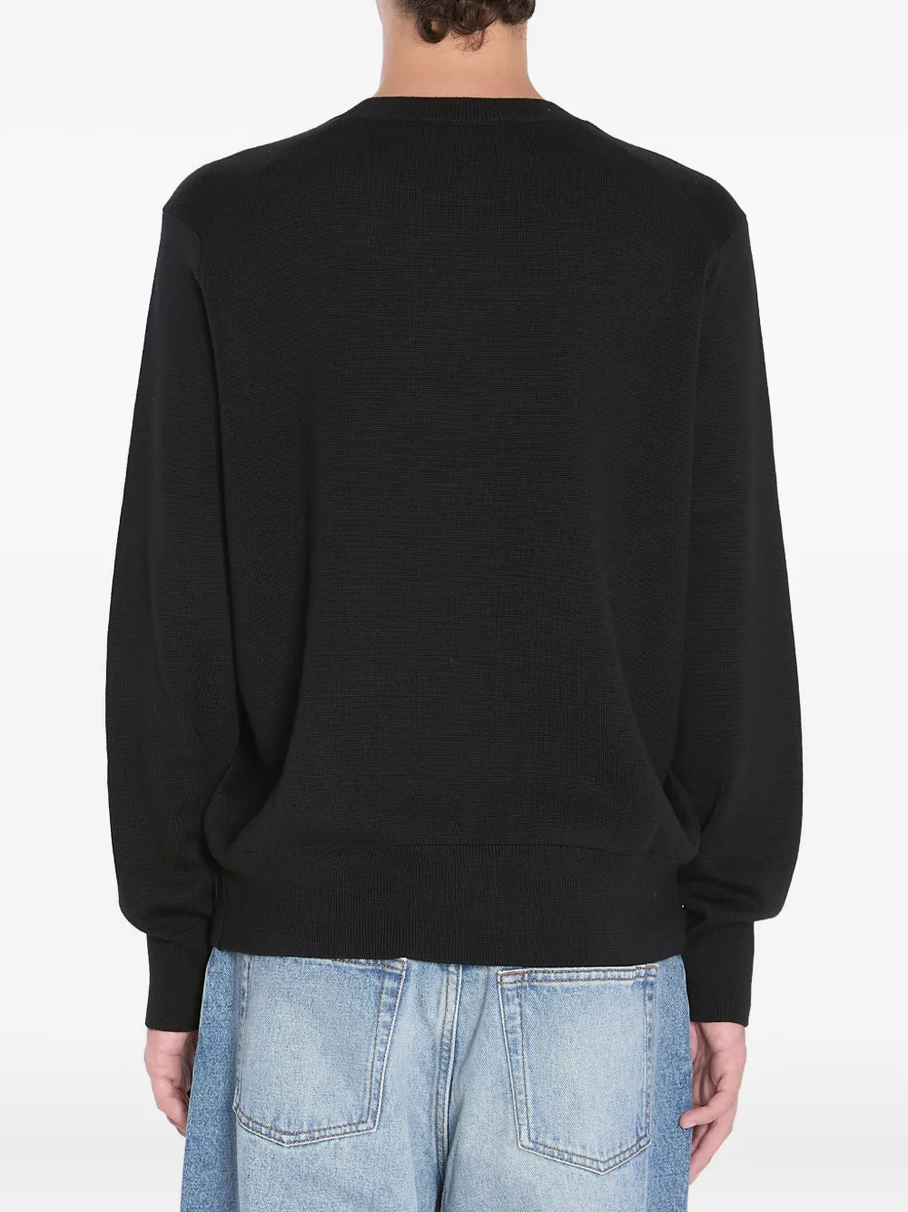AMI Paris Ami de Coeur crew-neck embroidered sweater Zwart