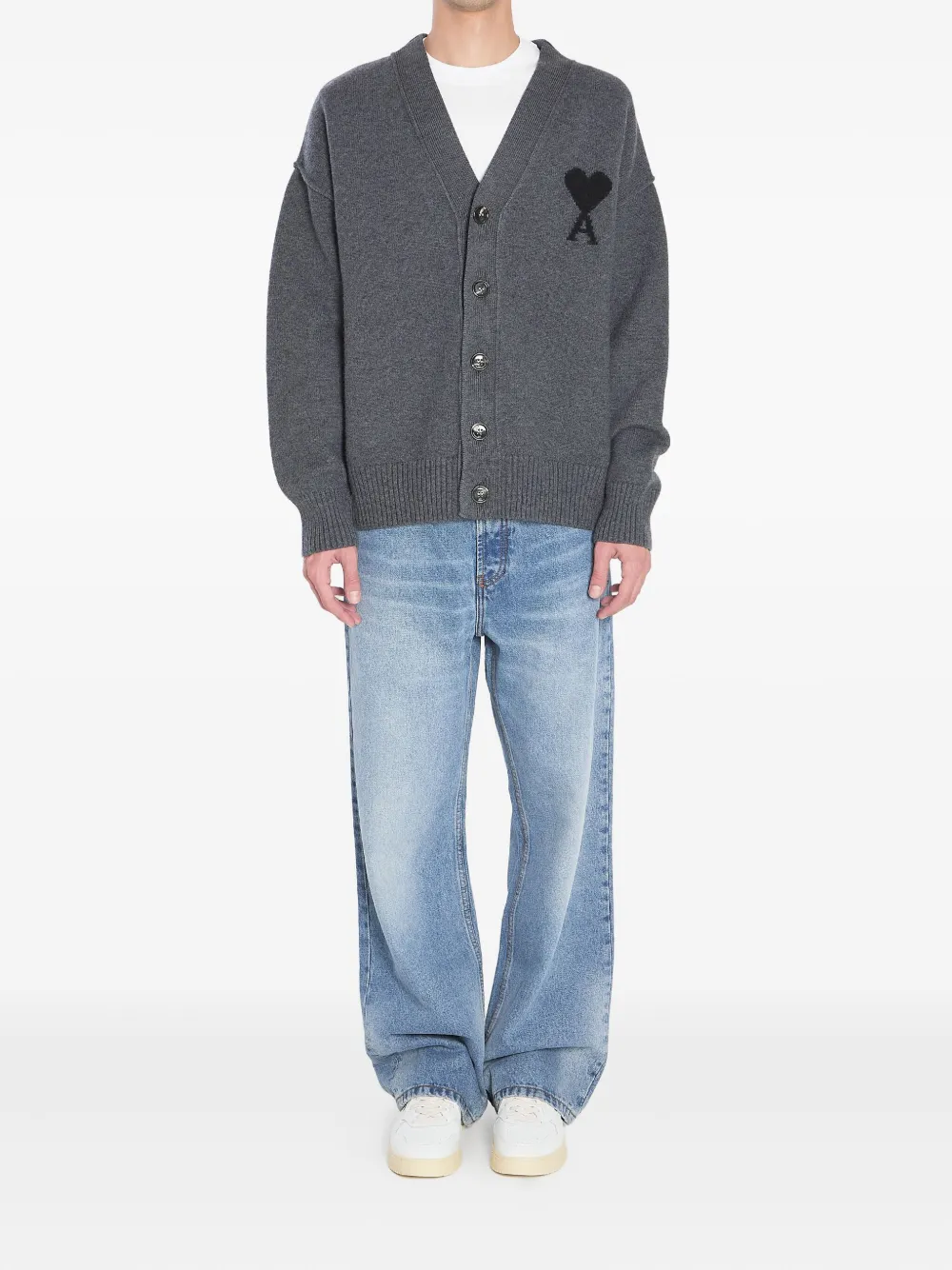 AMI Paris heart-logo button cardigan | Cardigans | Image 2