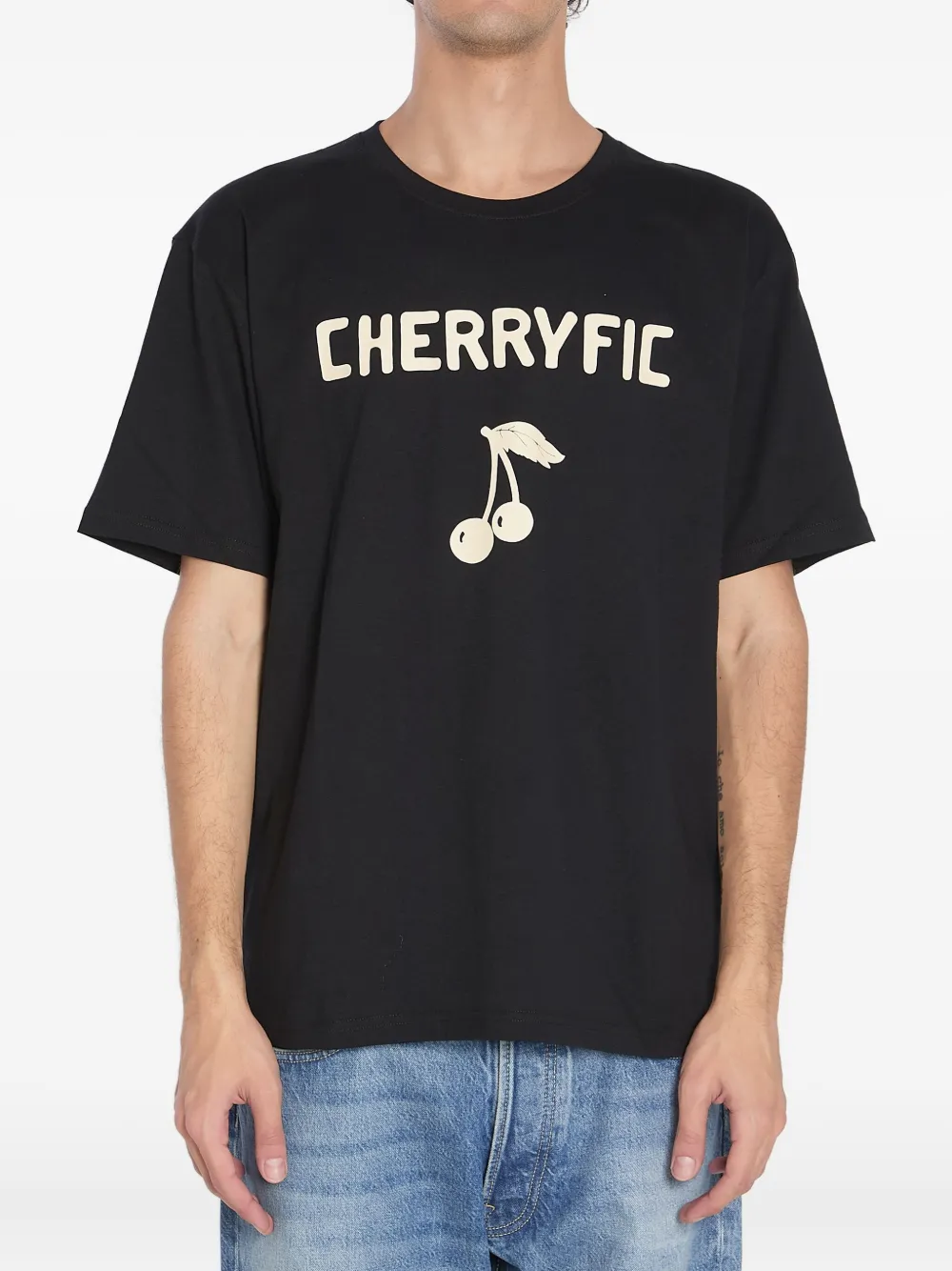 Valentino Garavani Cherryfic-print crew-neck T-shirt Zwart