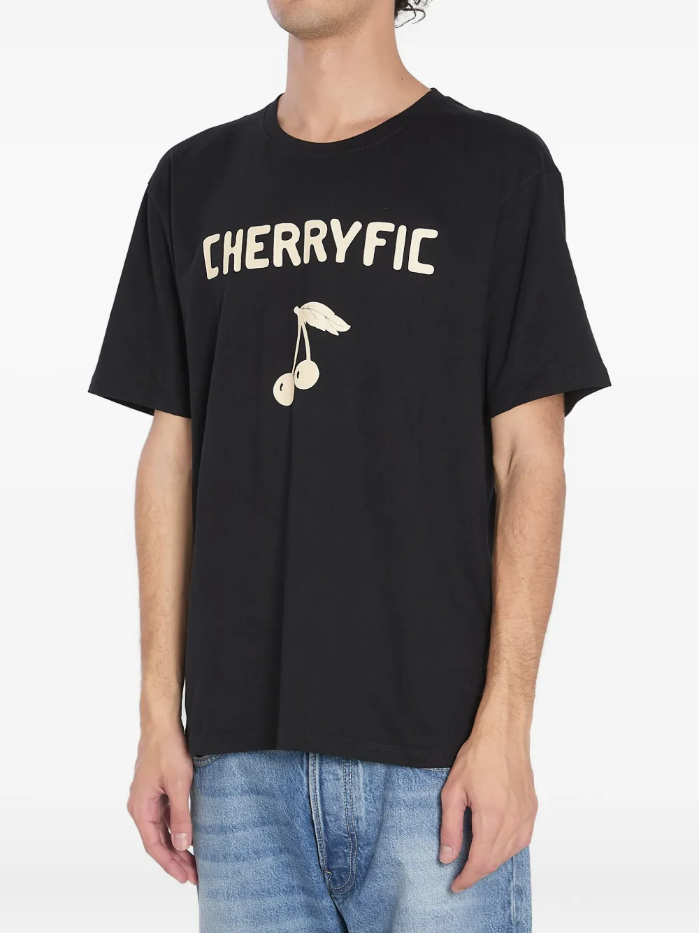 Valentino Garavani Cherryfic-print crew-neck T-shirt Zwart