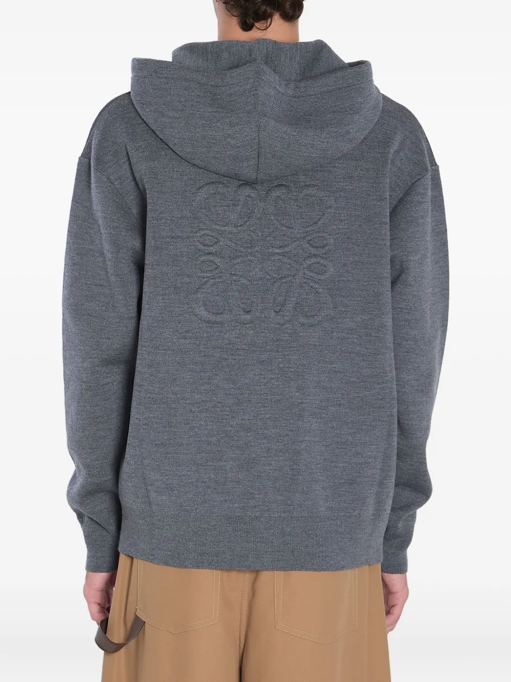 LOEWE Anagram geribbelde hoodie Grijs