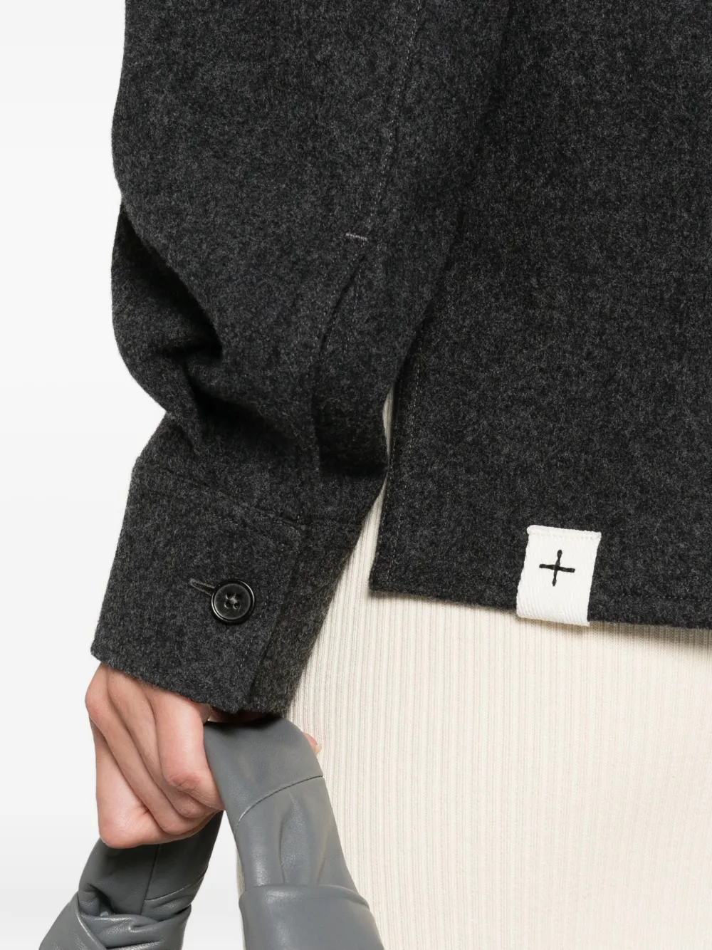 Jil Sander+ Button-down Wool Shirt In Black