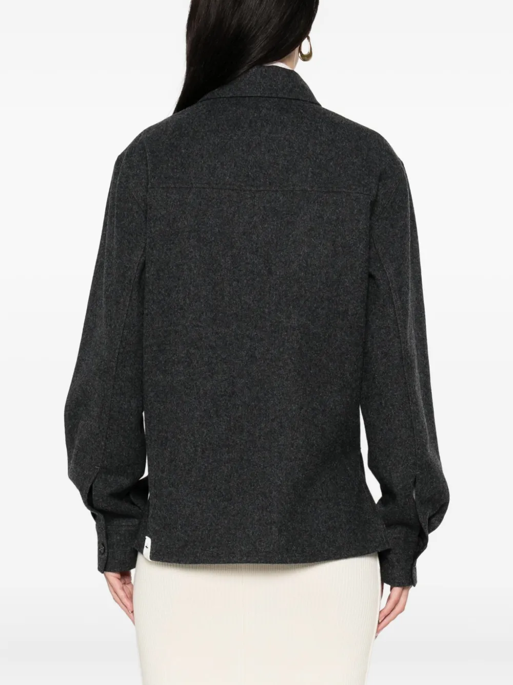 Jil Sander+ Button-down Wool Shirt In Black