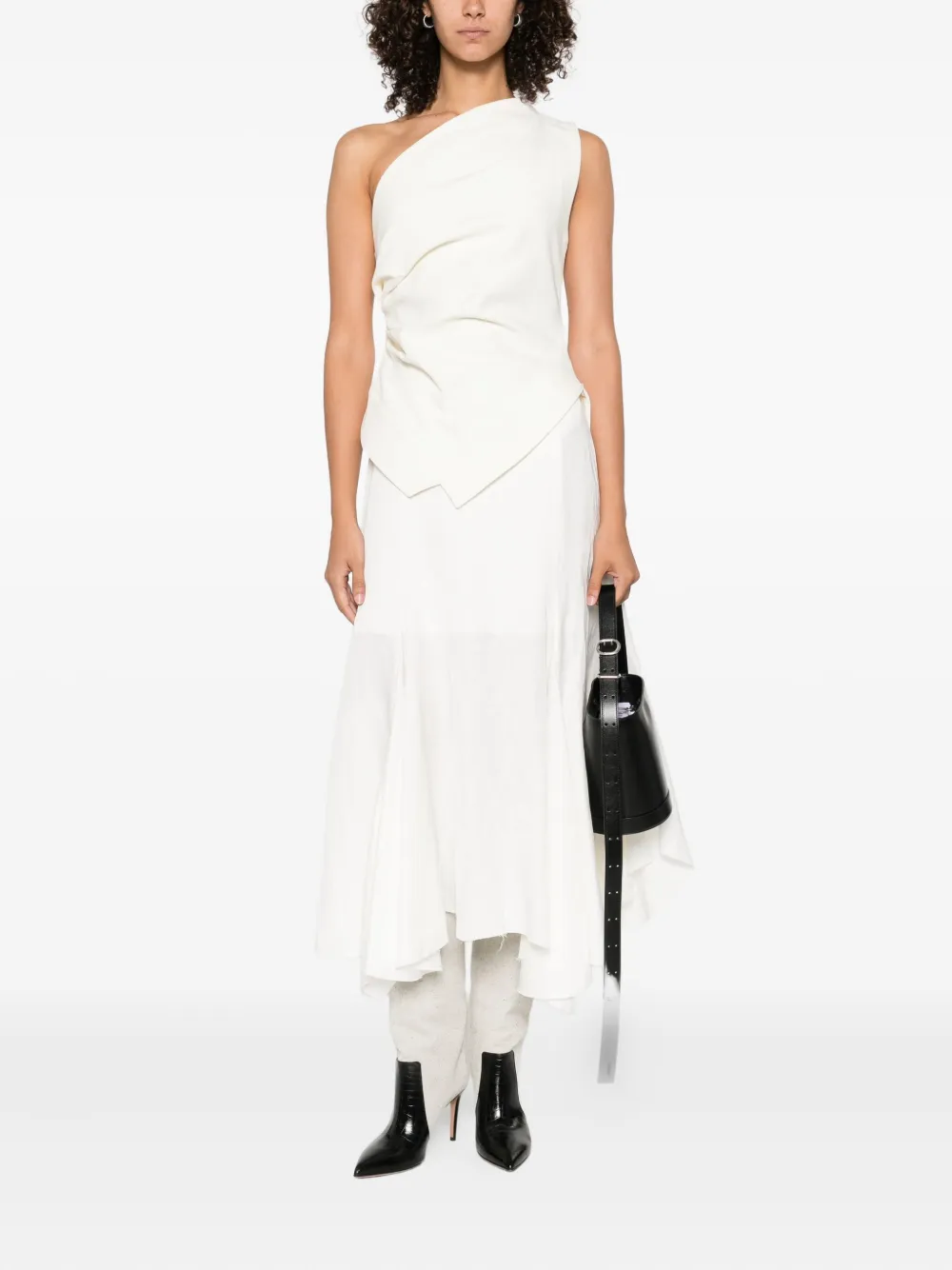 Rohe Draped One-shoulder Top In White