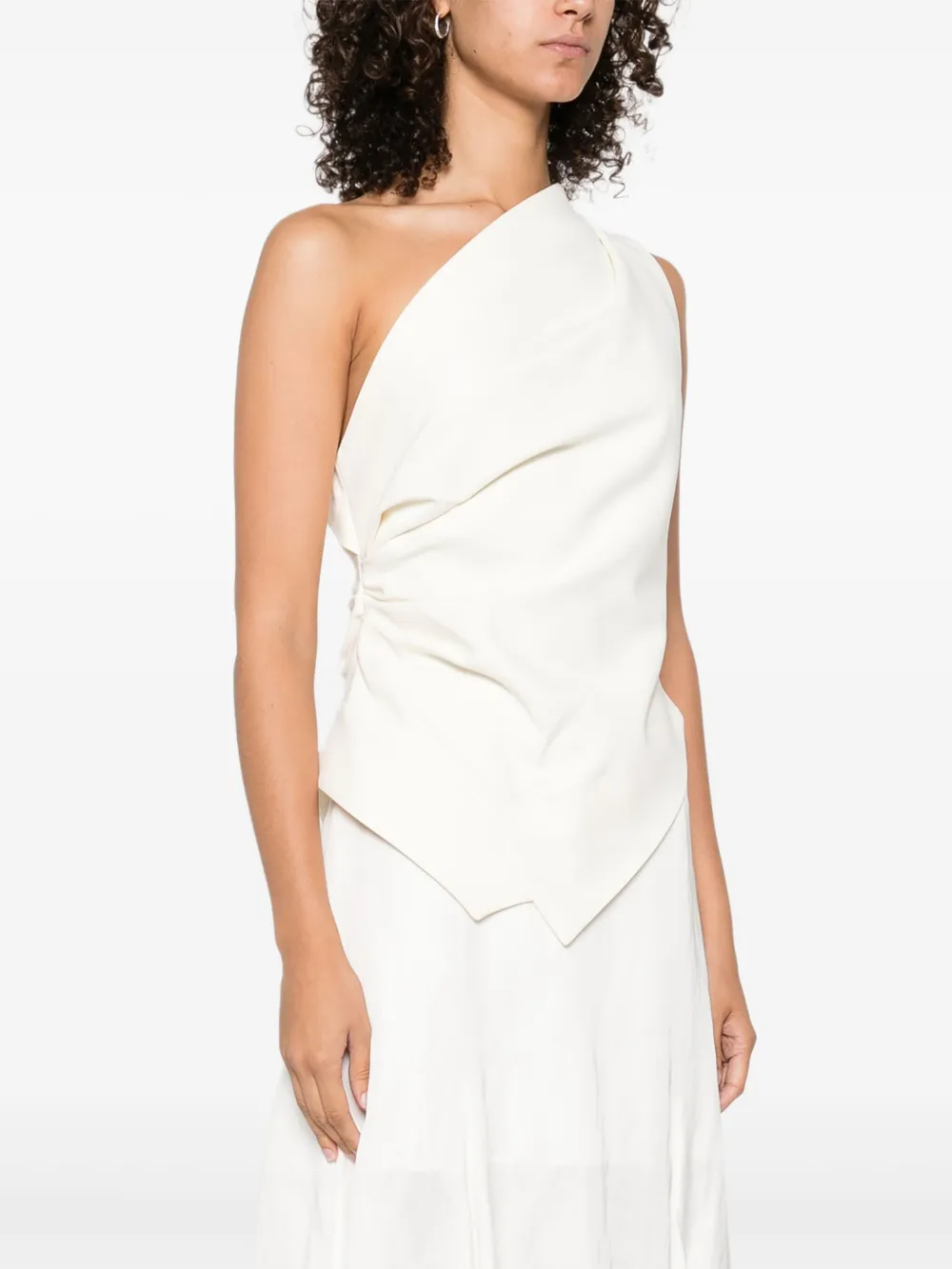 Rohe Draped One-shoulder Top In White