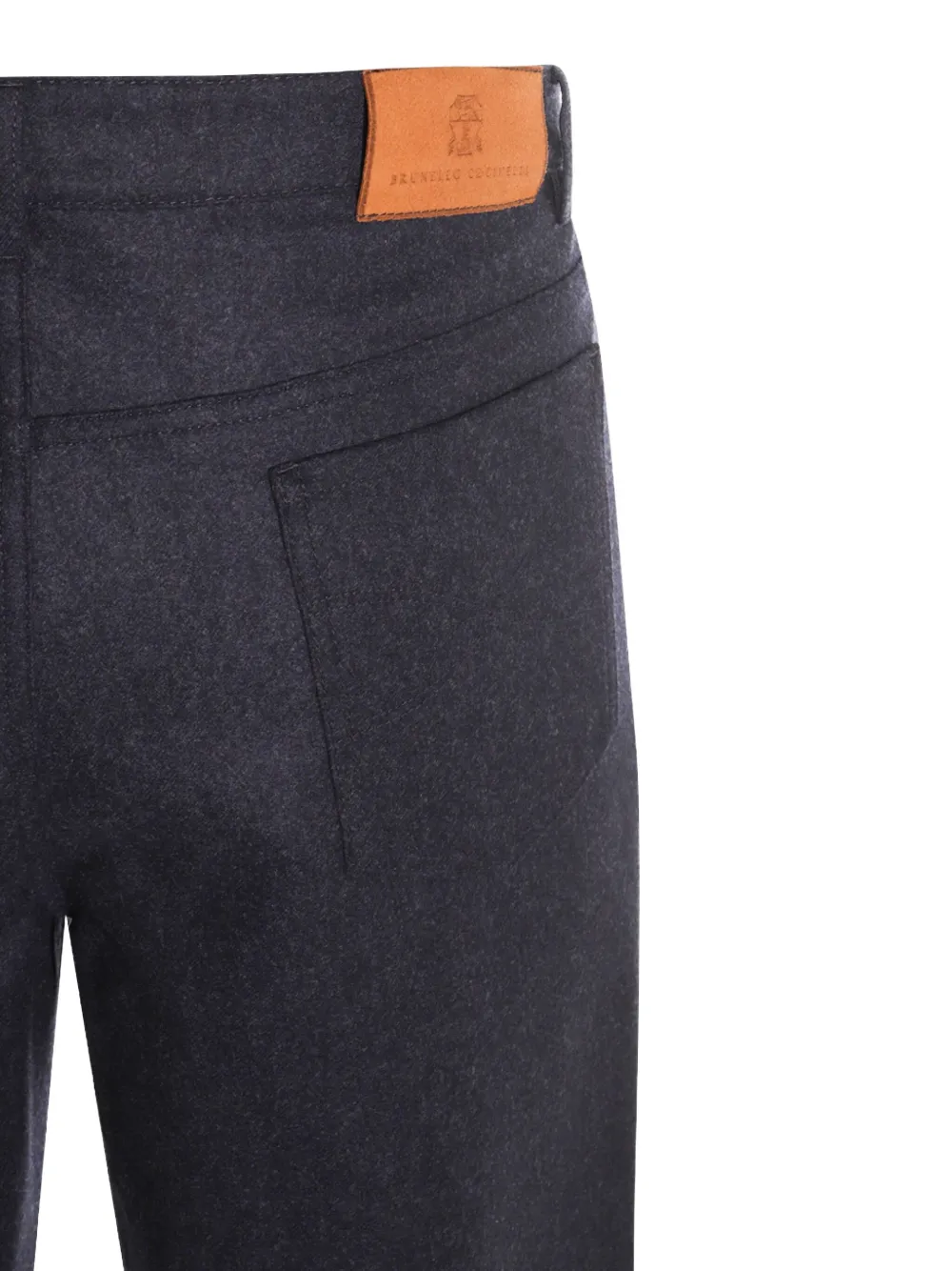 Brunello Cucinelli Broek met geborduurd logo Blauw