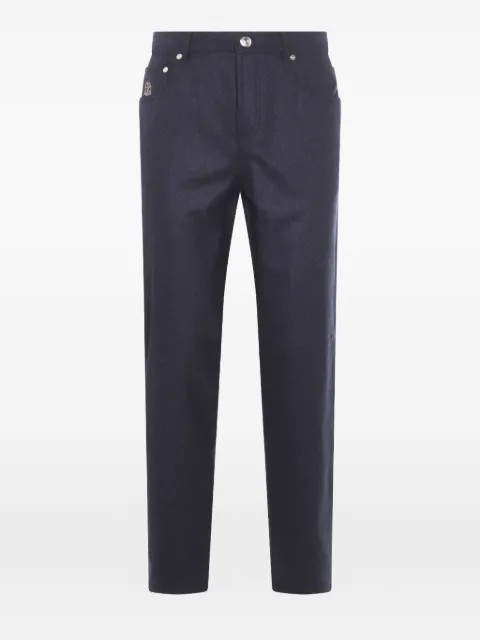 Brunello Cucinelli logo-embroidered trousers