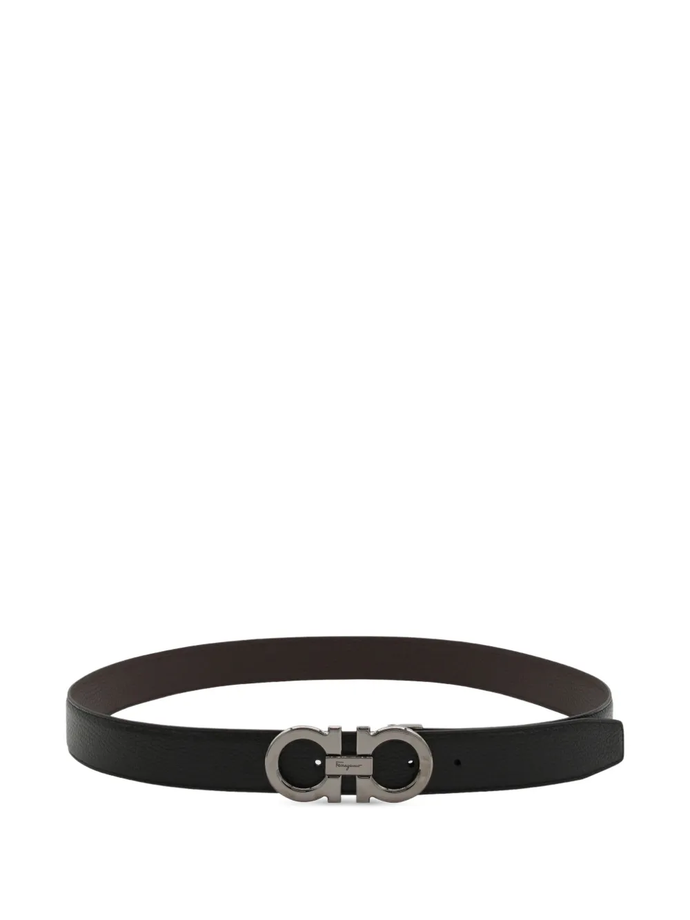 Ferragamo Leren riem met gancini-gesp Bruin