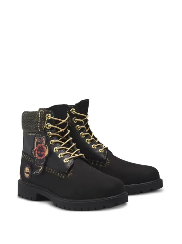 Culture Kings Mens Black And Gold Timberland Boots Champion Boots