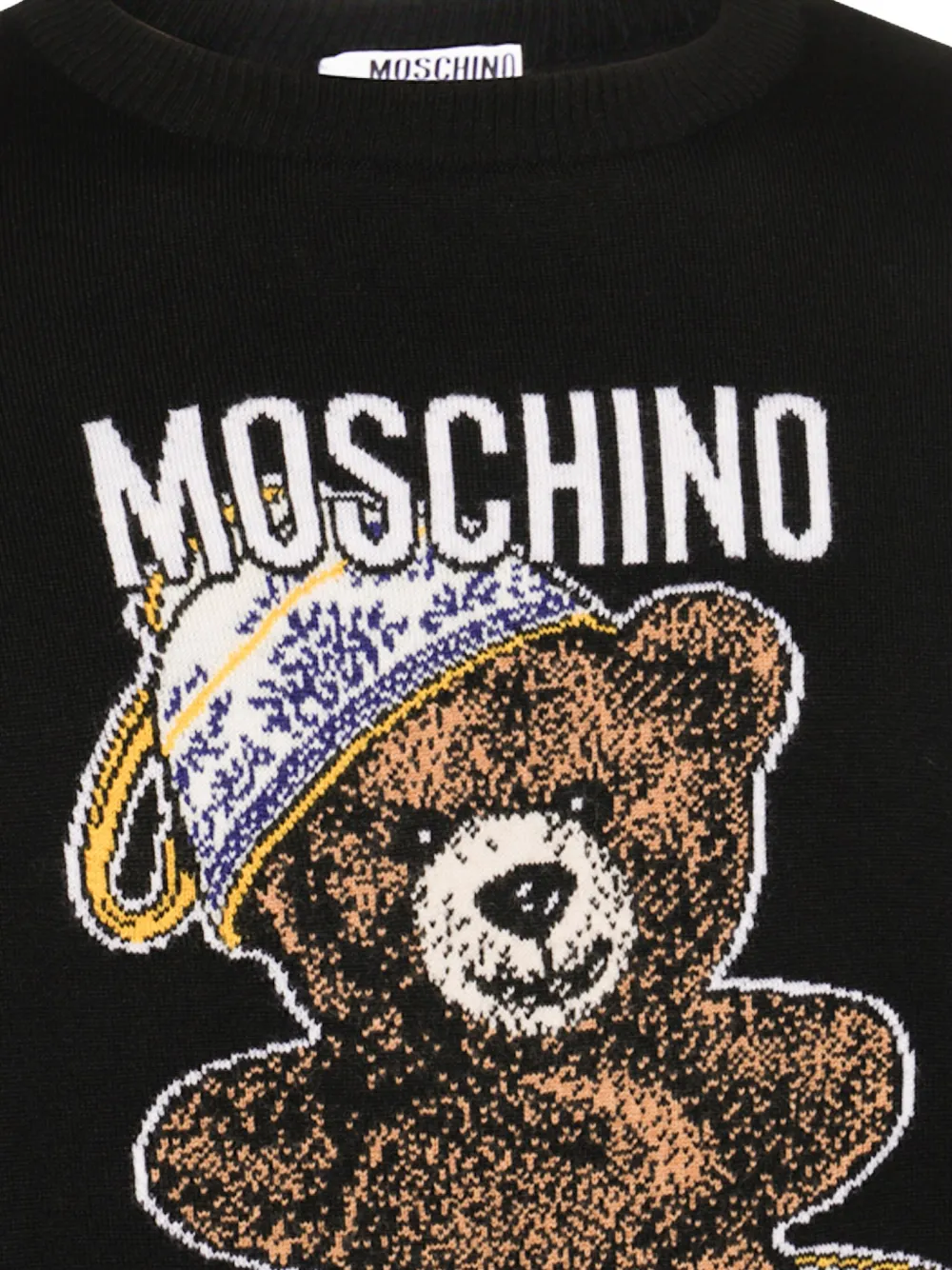 Moschino Intarsia gebreide trui Zwart