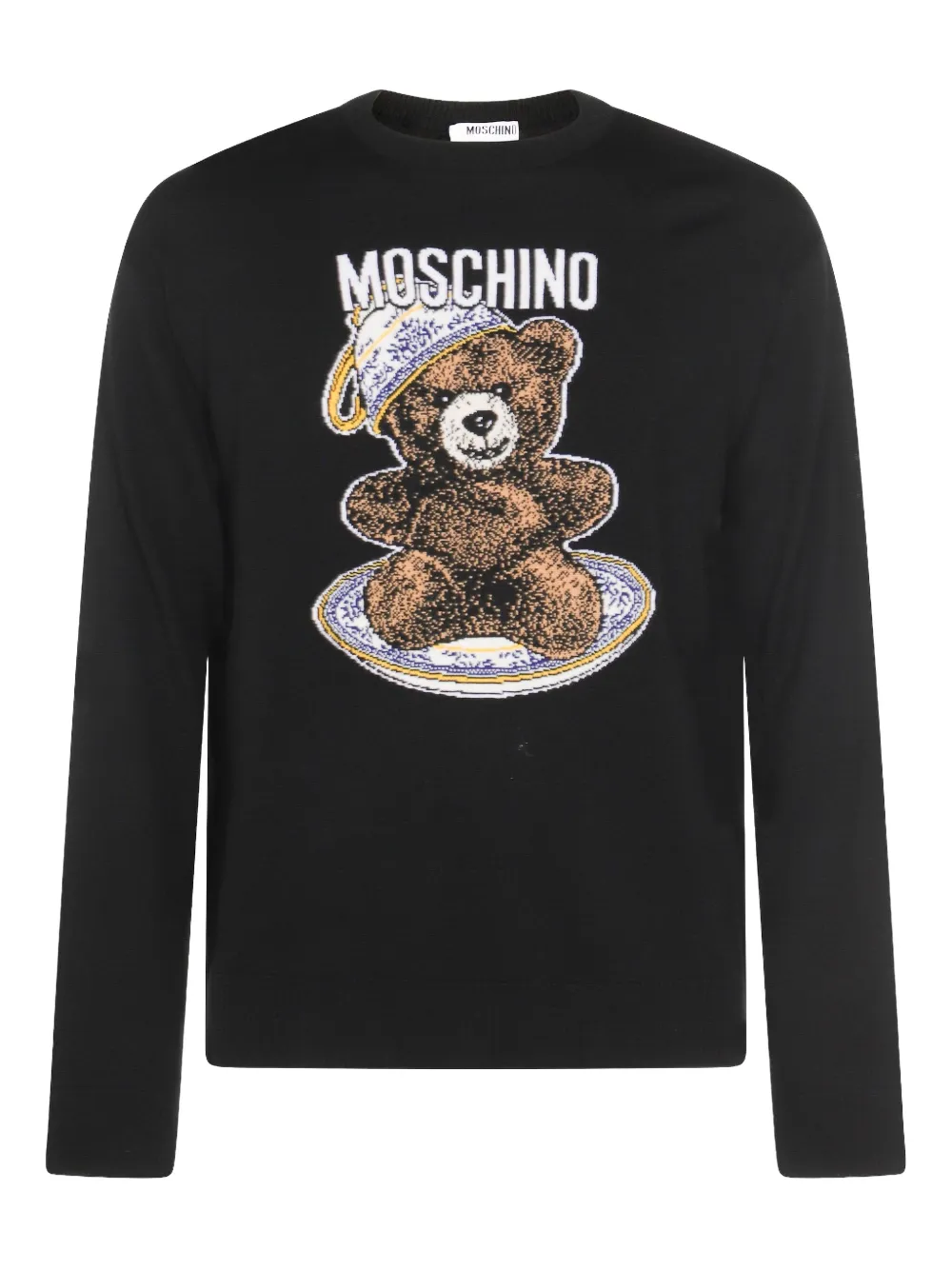 Moschino Intarsia gebreide trui Zwart