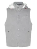 Brunello Cucinelli hooded buttoned gilet - Grey