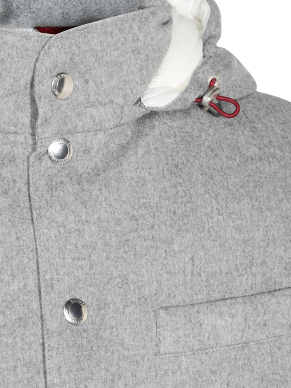 Brunello Cucinelli Gilet met capuchon en knopen Grijs