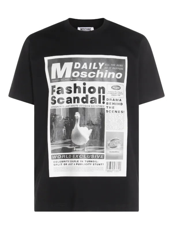 【関税込み】Moschino ブラック プリントTシャツ Moschino プリント Tシャツ | ブラック | FARFETCH JP