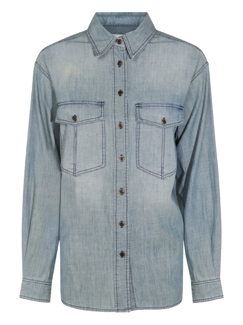 MARANT ÉTOILE double-pocket denim shirt | Blue | Image 1