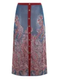 ETRO paisley-jacquard button-front skirt - Blue