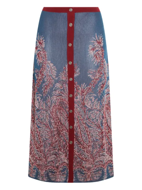 ETRO تنورة بأزرار أمامية وجاكار بنقش بيزلي