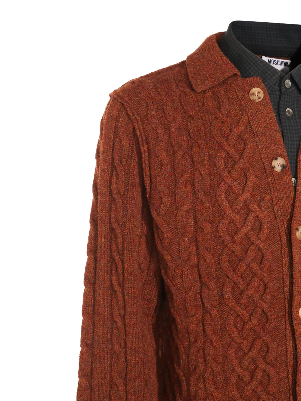 Moschino Kabelgebreid vest met knopen Bruin