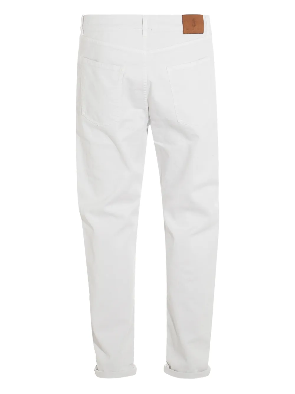 Brunello Cucinelli Broek met toelopende pijpen en logopatch Wit