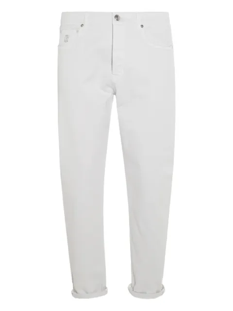 Brunello Cucinelli logo-patch tapered trousers