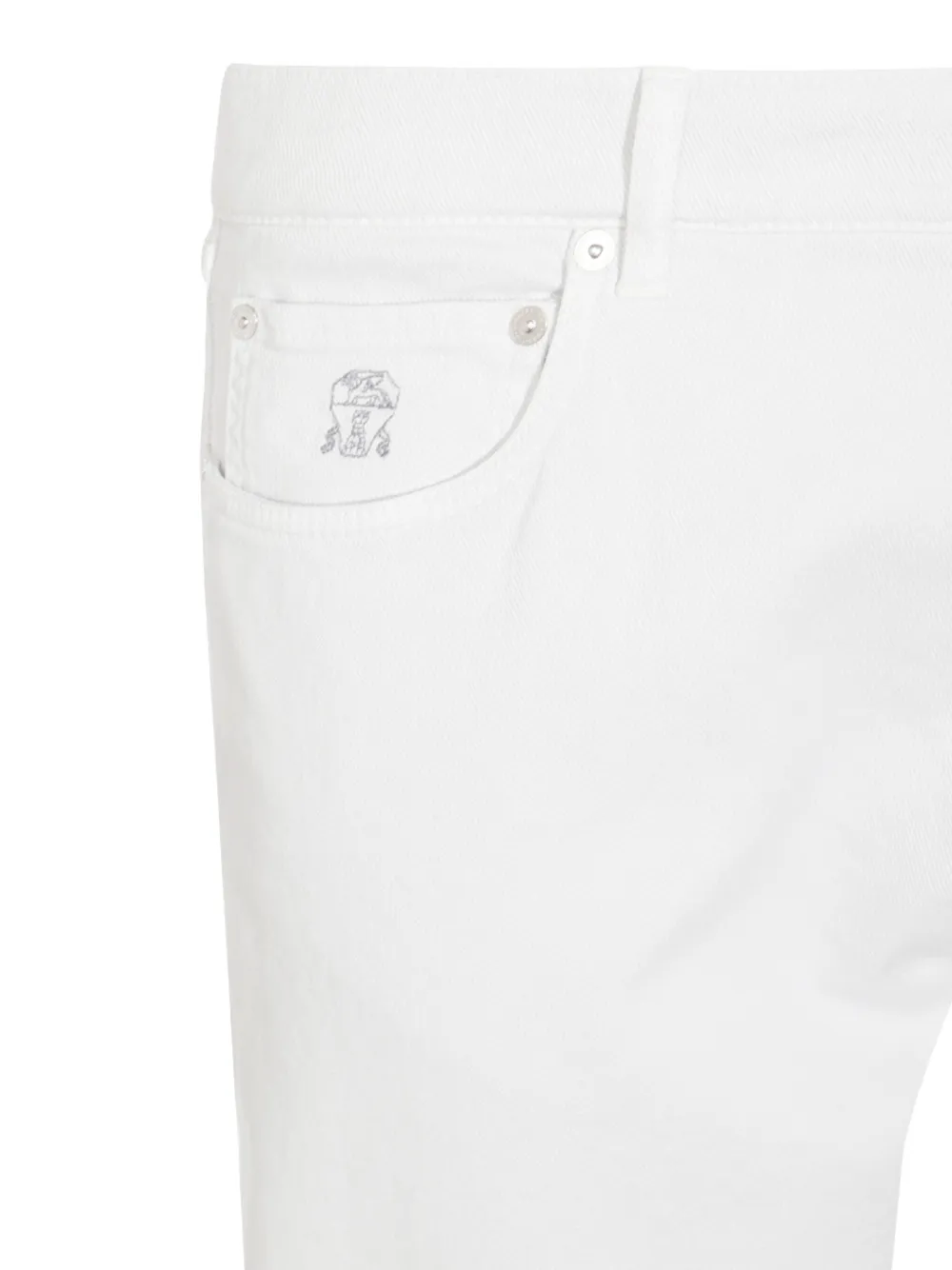 Brunello Cucinelli Broek met toelopende pijpen en logopatch Wit