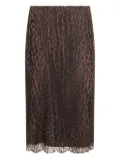 TOM FORD leopard-print lace skirt - Brown