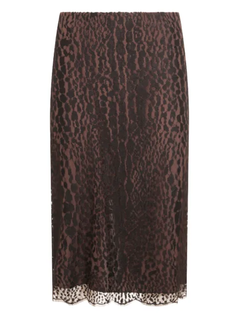 TOM FORD leopard-print lace skirt
