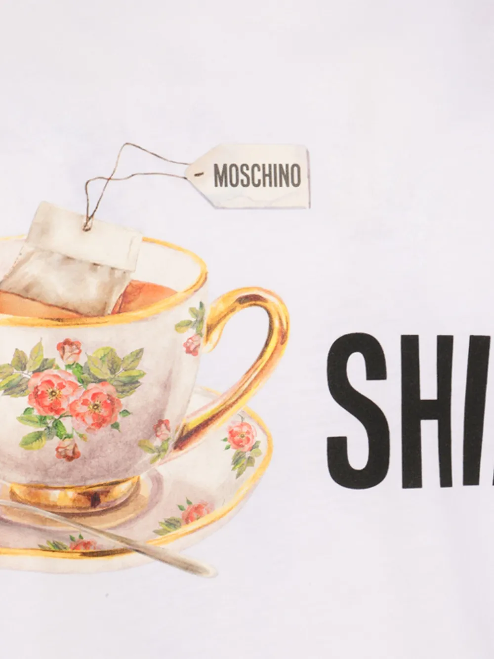Moschino teacup-print T-shirt Wit