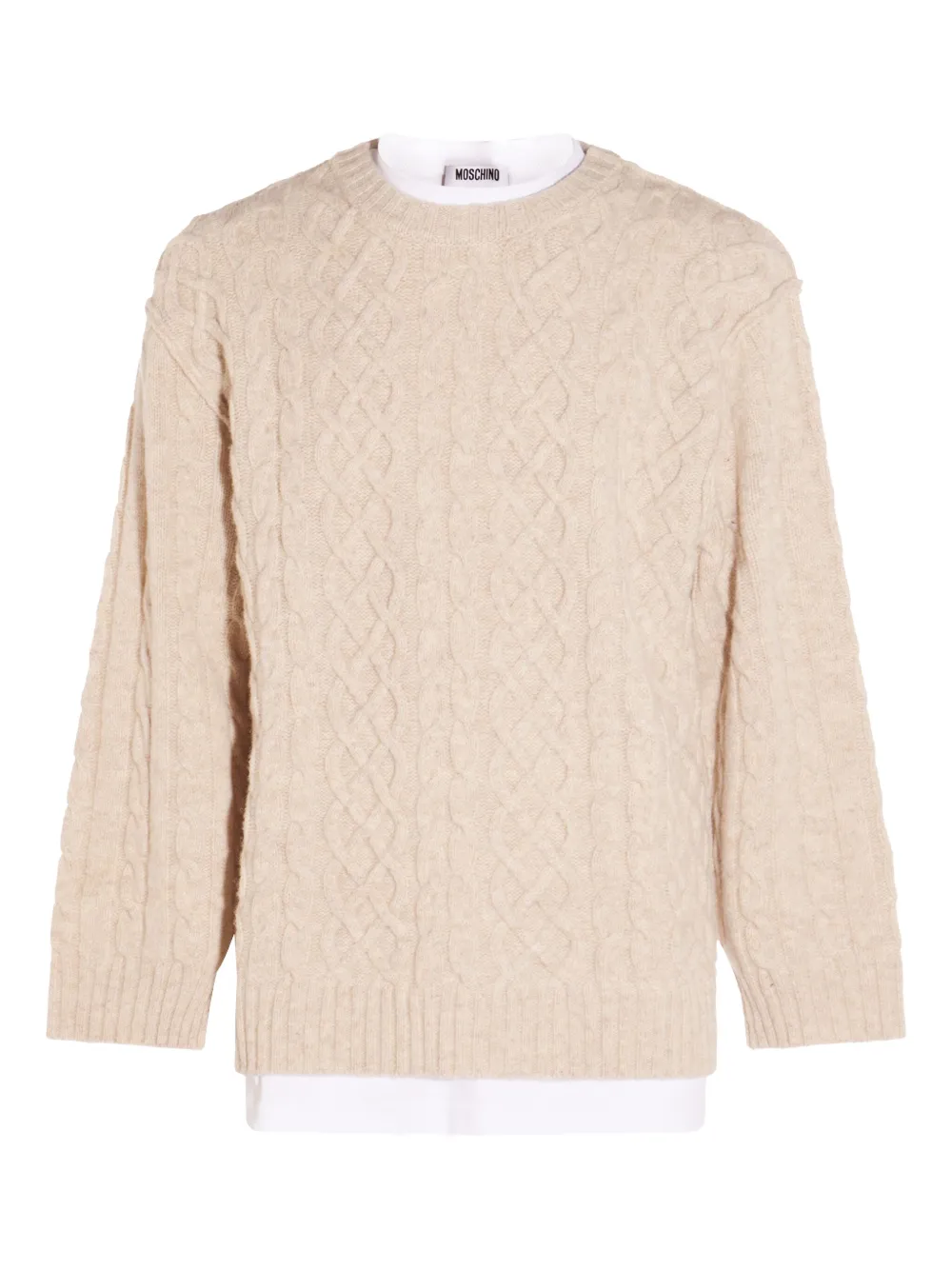 Moschino Kabelgebreide trui Beige