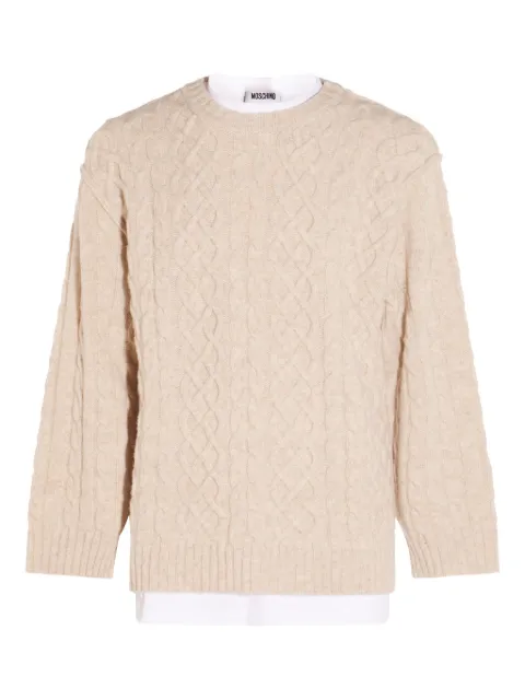 Moschino cable-knit crew-neck sweater