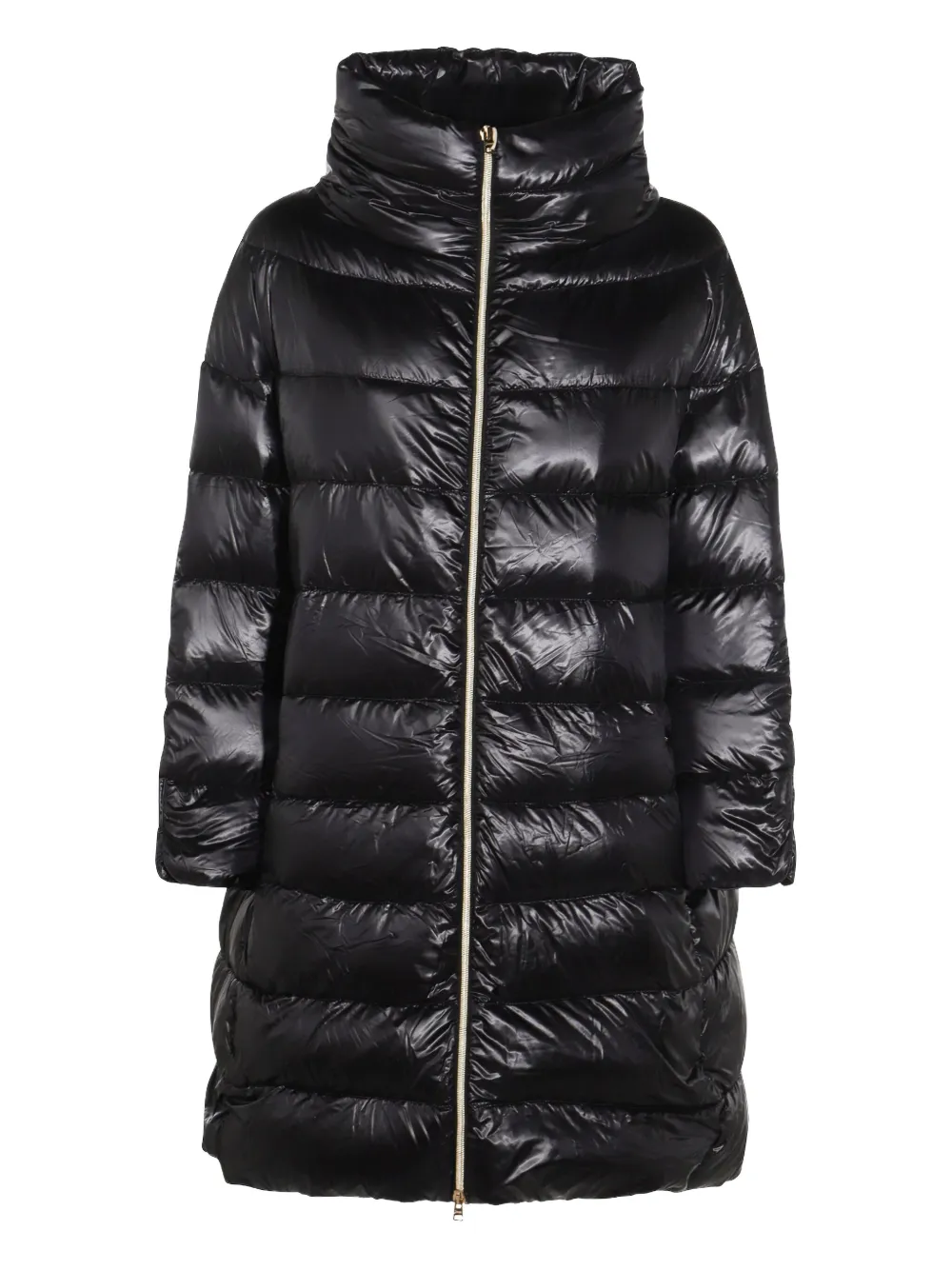 Herno Gewatteerde oversized jas met hoge hals Zwart