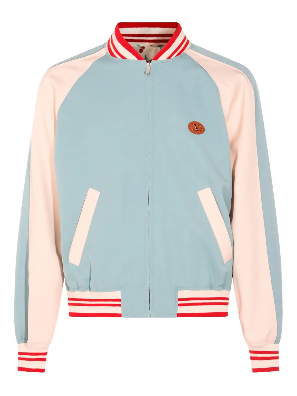 Valentino Garavani embroidered cat-motif bomber jacket | Blue | Image 1