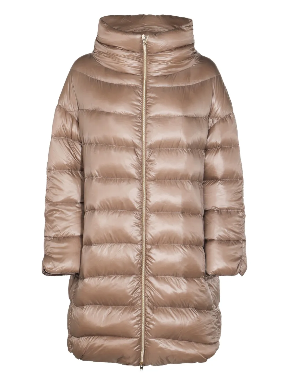 Herno Gewatteerde oversized jas met hoge hals Bruin
