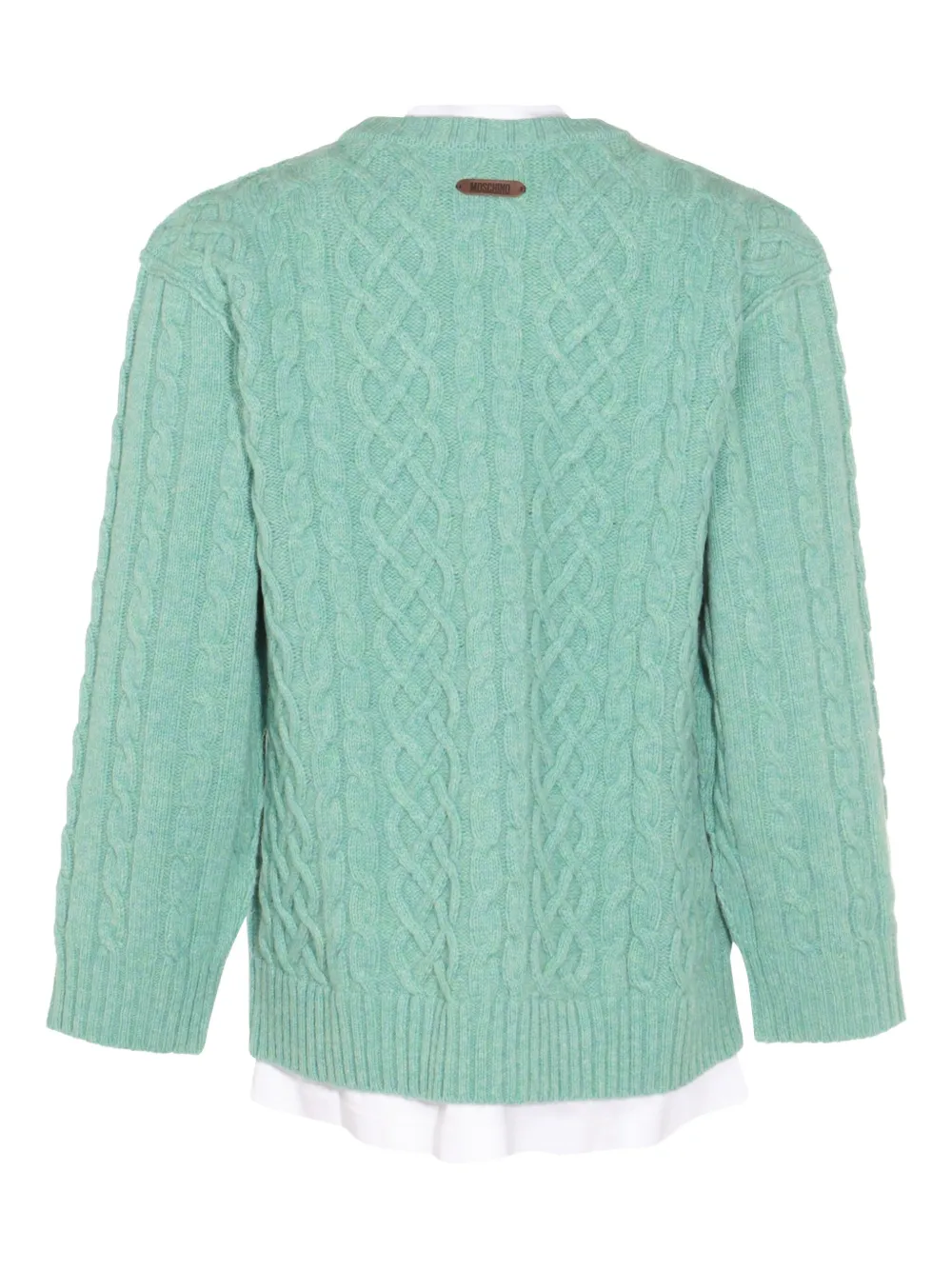 Moschino cable-knit crew-neck sweater Groen