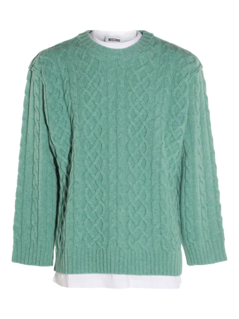 Moschino cable-knit crew-neck sweater