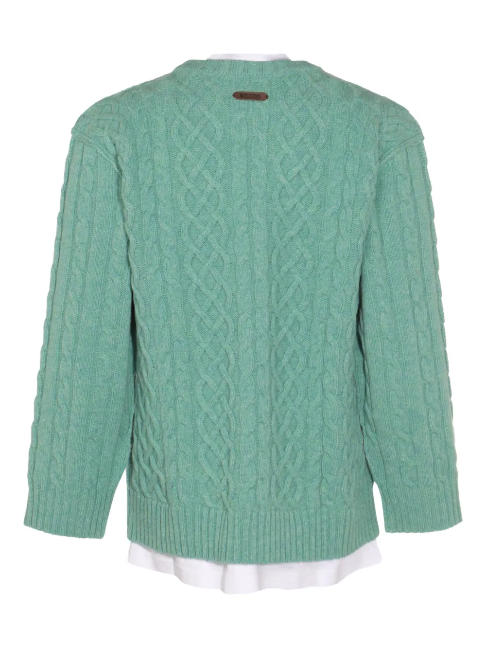 Moschino cable-knit crew-neck sweater Groen